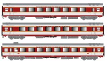 LS Models 40087 SNCF TEE Personenwagen-Set 3-tlg Ep.4b 