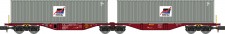 REE Modeles NW-291 Touax Doppelcontainerwagen 6-achs Ep.6 