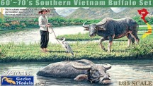 Gecko Models 35GM0108 60's-70's Southern Vietnam Buffalo Set 