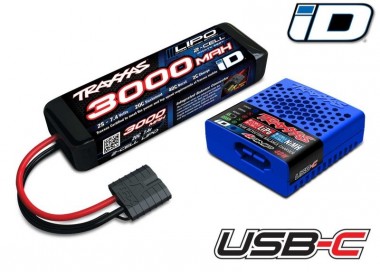 TRAXXAS TRX2985-2S USB-C 4A Lader + LiPo 3000mAh 2s 7,4V S 