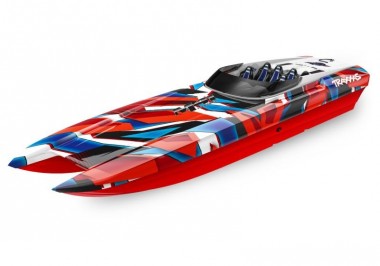 TRAXXAS TRX57046-4REDR DCB M41 rot/blau 40-Zoll Catamaran Renn 