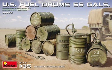 MiniArt 35592 U.S. Fuel Drums (55 Gals.) 