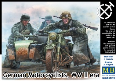 Master Box Ltd. MB35178 German Motorcyclists, WWII era 