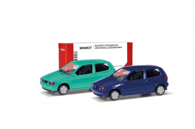 Herpa 012140-007 MiniKit: 2x VW Polo (2türig) türkis/blau 