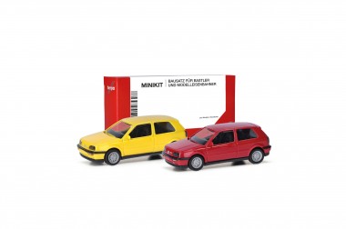 Herpa 014014 MiniKit: 2x VW Golff II VR6 gelb/rot 