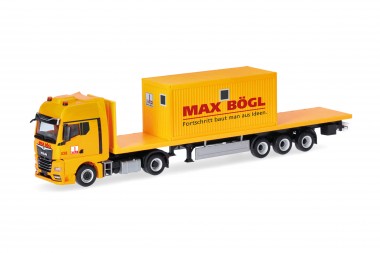 Herpa 318556 MAN TGX GX Flachbett-SZ Max Bögl 