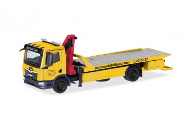 Herpa 318679 MAN TGM Plateau-Abschlepp-LKW ADAC 