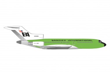 Herpa 537988 Boeing 727-100 Braniff International grü 