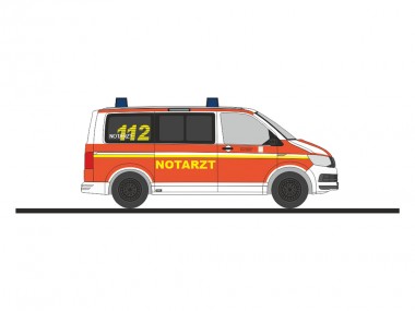 Rietze 53839 VW T6 Bus KR Notarzt Krefeld 