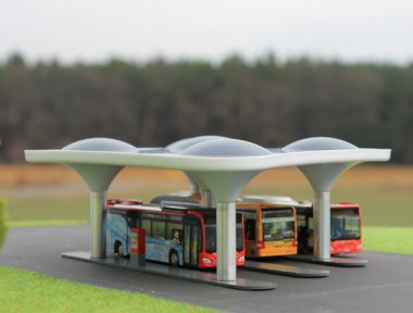 Rietze 70510 Moderner Busbahnhof Fertigmodell 