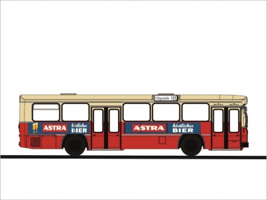 Stadt im Modell 10233 Büssing Präfekt 13 Wg. 6809 Astra HHA
 