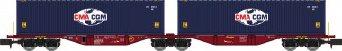 REE Modeles NW-288 Touax Doppelcontainerwagen 6-achs Ep.6 