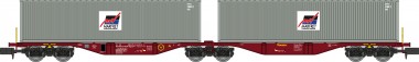 REE Modeles NW-291 Touax Doppelcontainerwagen 6-achs Ep.6 