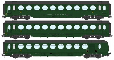 REE Modeles VB-470 SNCF Leichtbauwagen-Set ETAT 3-tlg Ep.3b 