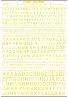 Woodland WMG724 Gotische Buchstaben, gelb 