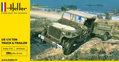 Heller 79997 Willys MB Jeep & Trailer 