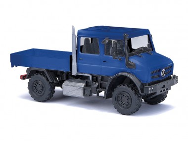 Busch Autos 51082 MB Unimog U5023 Pritschen blau 