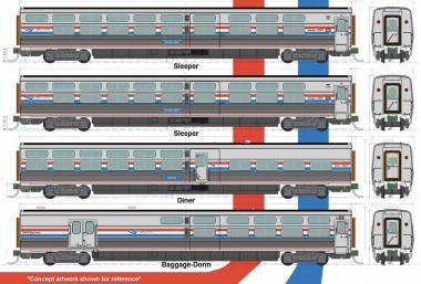 Kato 106-8004 AmtrakViewline Personenwagen-Set 4-tlg. 