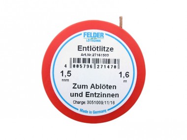 Schönwitz 27147 Entlötlitze - rot 1,0mm breit 1,6m lang 