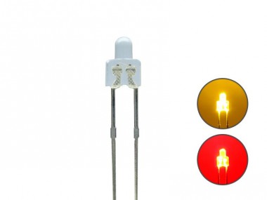 Schönwitz 50890 DUO LED 2mm kurz Bipolar 2pin klar gelb 