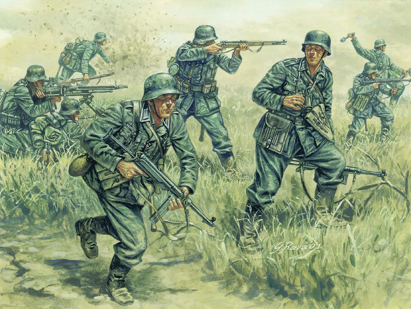 Набор фигурок 6033ит солдатики German Infantry (WWII) Italeri, 1/72