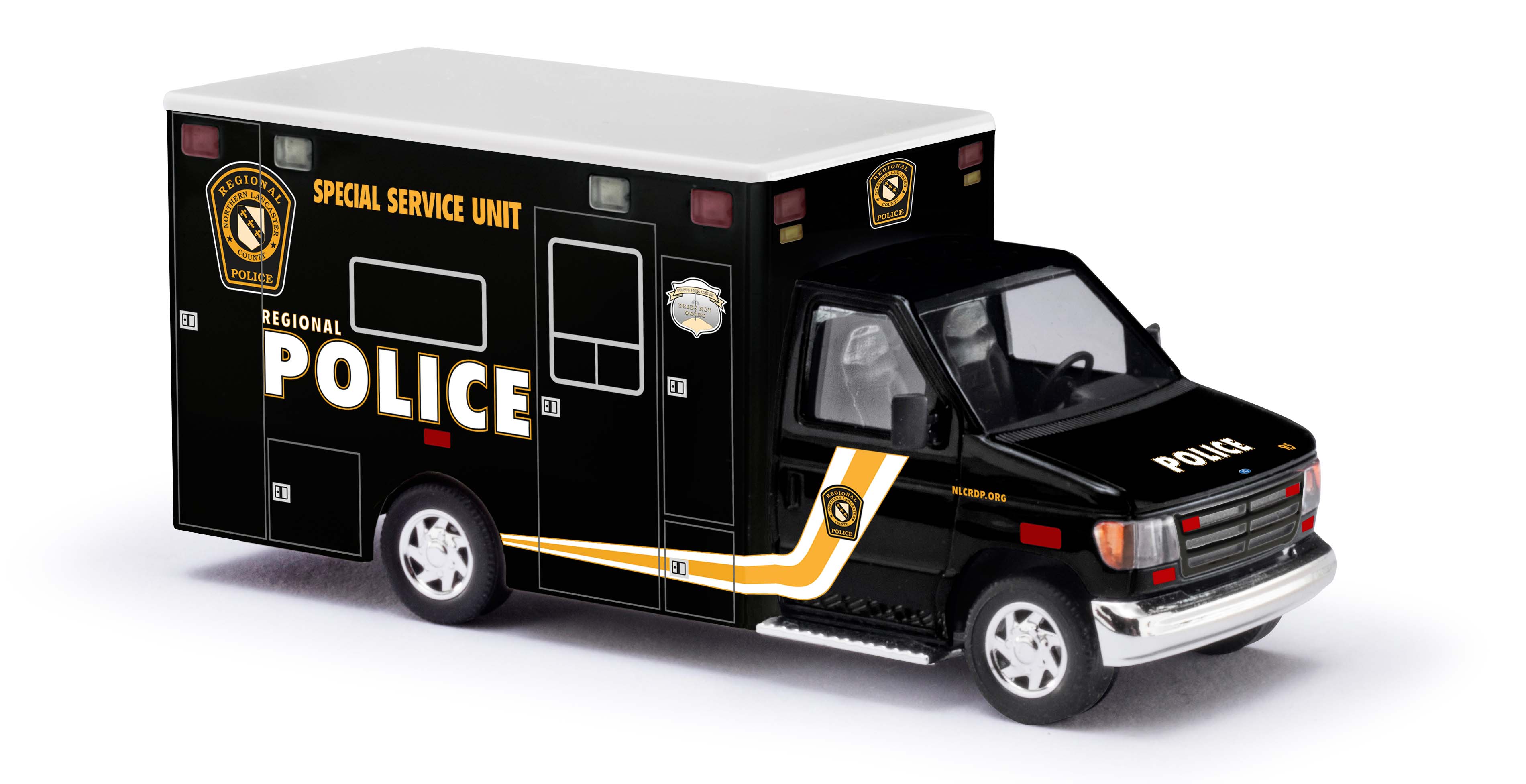 Service unit. Ford e350xl Minibus Police 1/43. Special service Unit car.